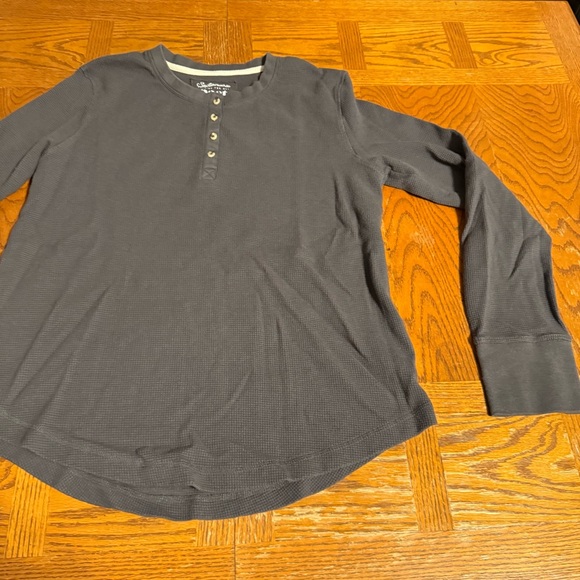Pact Organic Cotton Henley Long Sleeve Thermal in Charcoal Sz XL Sustainable - Picture 4 of 12